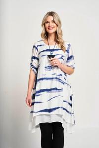 Платье А-силуэта с колье Saloos, темно-синий