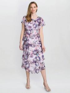 Платье Livvy с цветочным принтом и ярусами Gina Bacconi, Pink/Multi