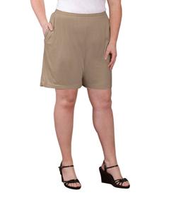 Хлопковые шорты из джерси – светло-коричневый On The Plus Side