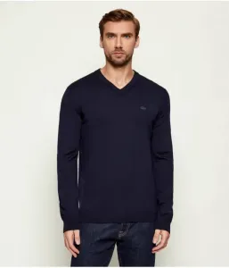 Шерстяной свитер regular fit Lacoste, темно-синий