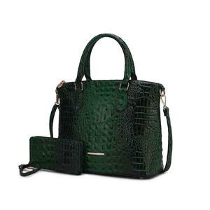 Женская сумка-тоут Liora с кошельком, сумка-кошелек из веганской кожи с тиснением под крокодила MKF Collection By Mia K., зеленый