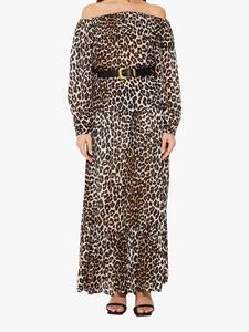 Фадо юбка макси с леопардовым принтом SUNCOO, Brown/Multi