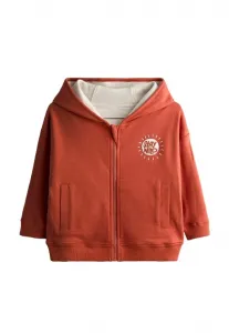 Обычная двусторонняя толстовка с цветовыми блоками. на молнии. Jojo Maman Bébé, Rust Orange Safari