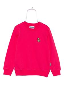 Толстовка Moschino Kids с вышитым плюшевым мишкой, розовый