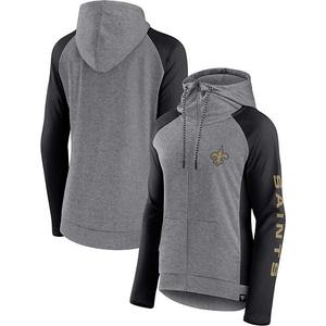 Женская худи Fanatics Branded Heather Gray/College Black New Orleans Saints Blind Side легкая на молнии Unbranded