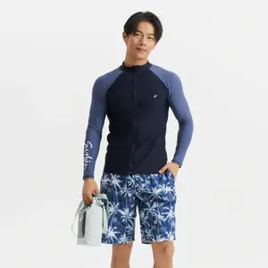 Мужской солнцезащитный костюм для серфинга на молнии UV 550 - ТЕМНО-СИНИЙ OLAIAN