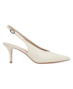 Светло-Бежевые кожаные туфли-лодочки с открытой пяткой Estro, бежевый