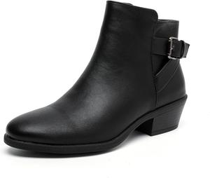 Женские ботильоны MEMON черного цвета с низким каблуком, боковой молнией, для повседневной носки и модного образа