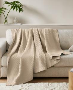 Хлопковое одеяло с вафельным плетением, размер Full/Queen Madison Park, хаки