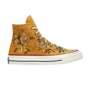 Кроссовки Converse Wmns Chuck 70 High 'Parkway Floral Embroidery - Turmeric Gold', золотой