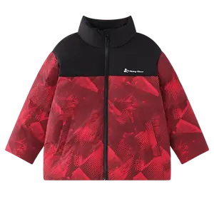 Детские пуховые куртки с воротником-стойкой, средней высоты Disney, красный