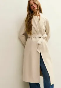 Классическое пальто удлиненного кроя с поясом New Look, Cream
