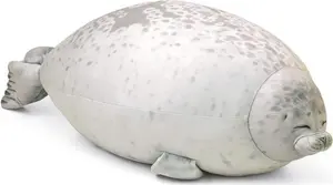 Подушка в виде тюленя 60 см, мягкая подушка в виде тюленя, милая плюшевая игрушка в виде тюленя, хлопковая плюшевая подушка, удобная, мягкая подушка в виде тюленя, подушка для спины, серая JedBesetzt