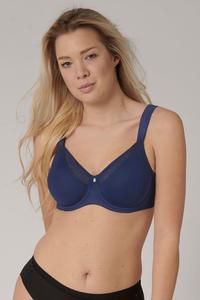 Прозрачный фирменный бюстгальтер уменьшающий грудь Triumph, синий