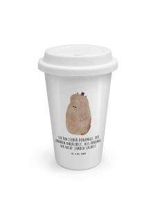 Кружка To Go с изображением сурка и надписью белого цвета Mr. & Mrs. Panda