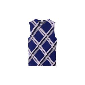 Плидированный ребристый шелковый топ Burberry, синий