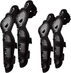 Мотокроссовые наколенники и налокотники из карбонового волокна, регулируемые, дышащие, теплые, для защиты коленей и голеней WHYUNM26, Black