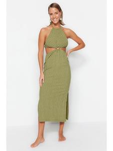 Длинное платье trendyol, зеленый