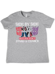 Футболка с надписью Бок о бок хулиганам не дадут шанса для детей серого цвета Transformers