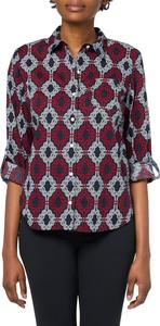 Женская клетчатая рубашка с люрексом Tommy Hilfiger на пуговицах, Sky Captain/Scarlet/Ivory