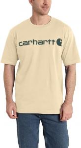 Мужская футболка Carhartt с коротким рукавом и большим фирменным логотипом, Oat Milk