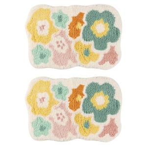 Мягкие плюшевые быстросохнущие нескользящие сверхтолстые коврики из микрофибры для ванной комнаты, коврики для ванной Unique Bargains, цвет Flower Style One