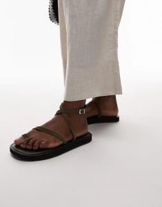 Сандалии Topshop Kayce из натуральной замши с ремешками цвета хаки