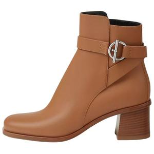 HERMES Ботильоны Jill 6 см, женские, коричневые