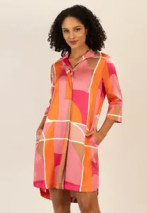 Платье-Рубашка kurzes bedrucktes Apart, Rosa-Multicolor