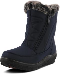 Женские ботинки Flexus - водонепроницаемые нейлоновые ботинки с двойными молниями - зимние снежные ботинки, Navy