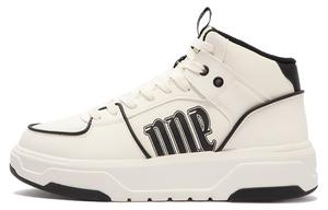 Антискользящие износостойкие дышащие легкие высокие скейтборд кроссовки женские черно-белые 361°