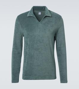 Поло из хлопкового велюра Peter cotton terry Fedeli, хаки