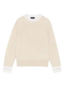 Джемпер с полосатой отделкой Fay Kids, нейтральный