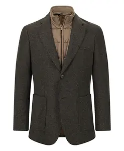 Микропиджак из шерстяной смеси со съемной вставкой Boggi Milano, коричневый