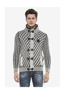 Вязаный свитер с классными пряжками CIPO & BAXX, серый