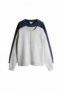 Толстовка THE SET 2 PACK HENLEY, Navy/Grey Marl/Grey