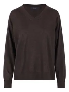 Рифленый свитер с V-образным вырезом Arch4, коричневый