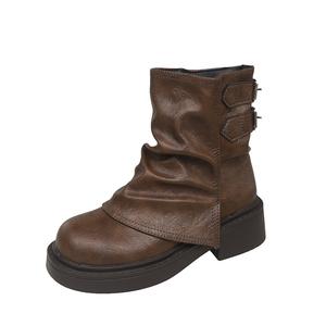 Xingdiman Черно-коричневые женские ботильоны коричневые, цвет Brown