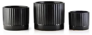 Цветочный горшок Mondex Neva 3 шт, черный