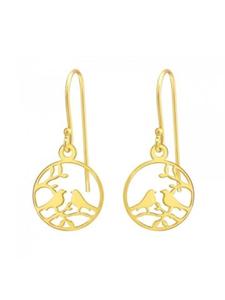 Alexander York Серьги в виде птиц из золота, изготовлены из серебра 925 пробы, комплект из двух золотых элементов