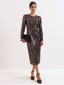 Платье Kate с принтом животного мира и пайетками Phase Eight, Black/Multi