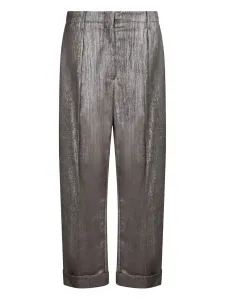 Брюки с люрексом Brunello Cucinelli, коричневый