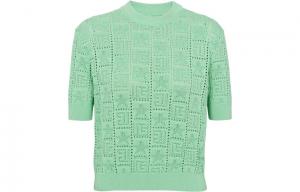Монограммно-жаккардовый топ BALMAIN, зеленый