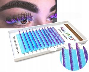 Цветные ресницы 8-13 мм, изгиб D, СИНЕ-ФИОЛЕТОВЫЕ Tojato