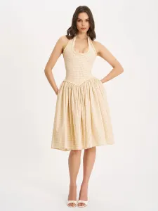 Платье-миди Idella в желтую клетку с U-образным вырезом Miss Circle