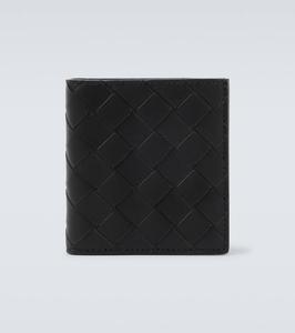 Кожаный кошелёк Intrecciato Bottega Veneta, Dark Green-Silver