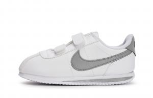 Кроссовки Cortez Basic SL противоскользящие с амортизацией для малышей Nike, белый/серый