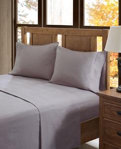 Комплект постельного белья из хлопковой фланели с оригинальным принтом, 4 предмета, размер Queen Madison Park, цвет grey solid