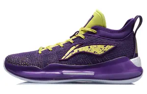 Баскетбольные кроссовки YuShuai 13 Boom мужские, среднего размера, фиолетовые/желтые Lining