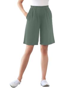 Вязаные шорты больших размеров на 7 дней Woman Within, Pine